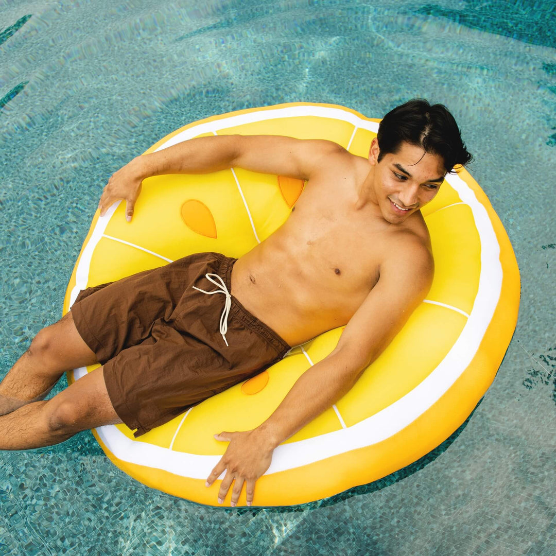 Fruit Slice Large lemon pool float relaxing in pool  #style_lemon