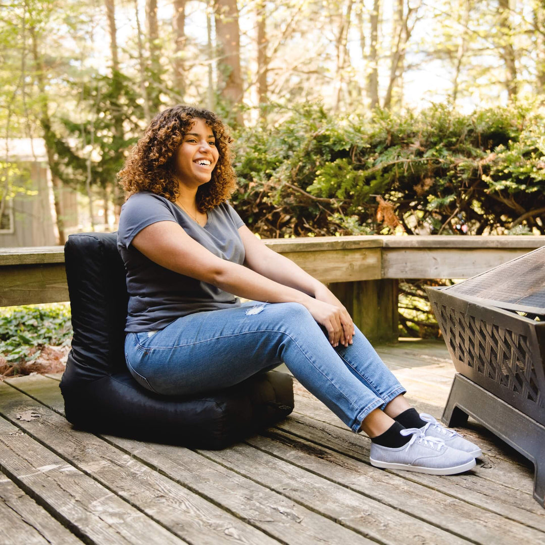 Grab and go outdoor and indoor bean bag chair #color_black-smartmax