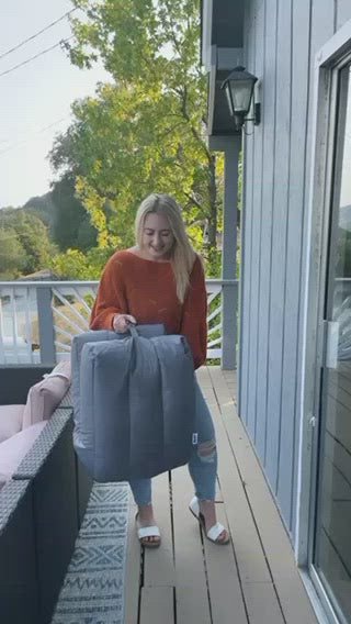 Travel beanbag chair outdoor and indoor #color_stretch-limo-black-smartmax