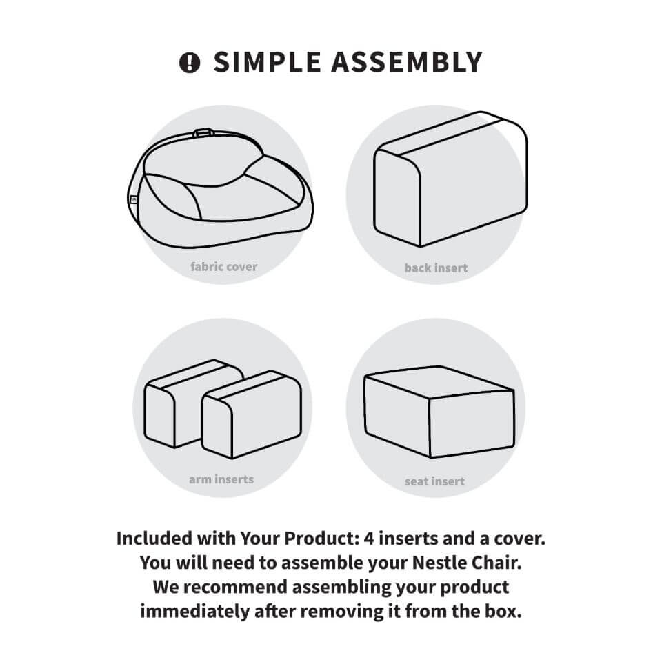 Nestle Faux Suede Foam-Filled Chair Assembly