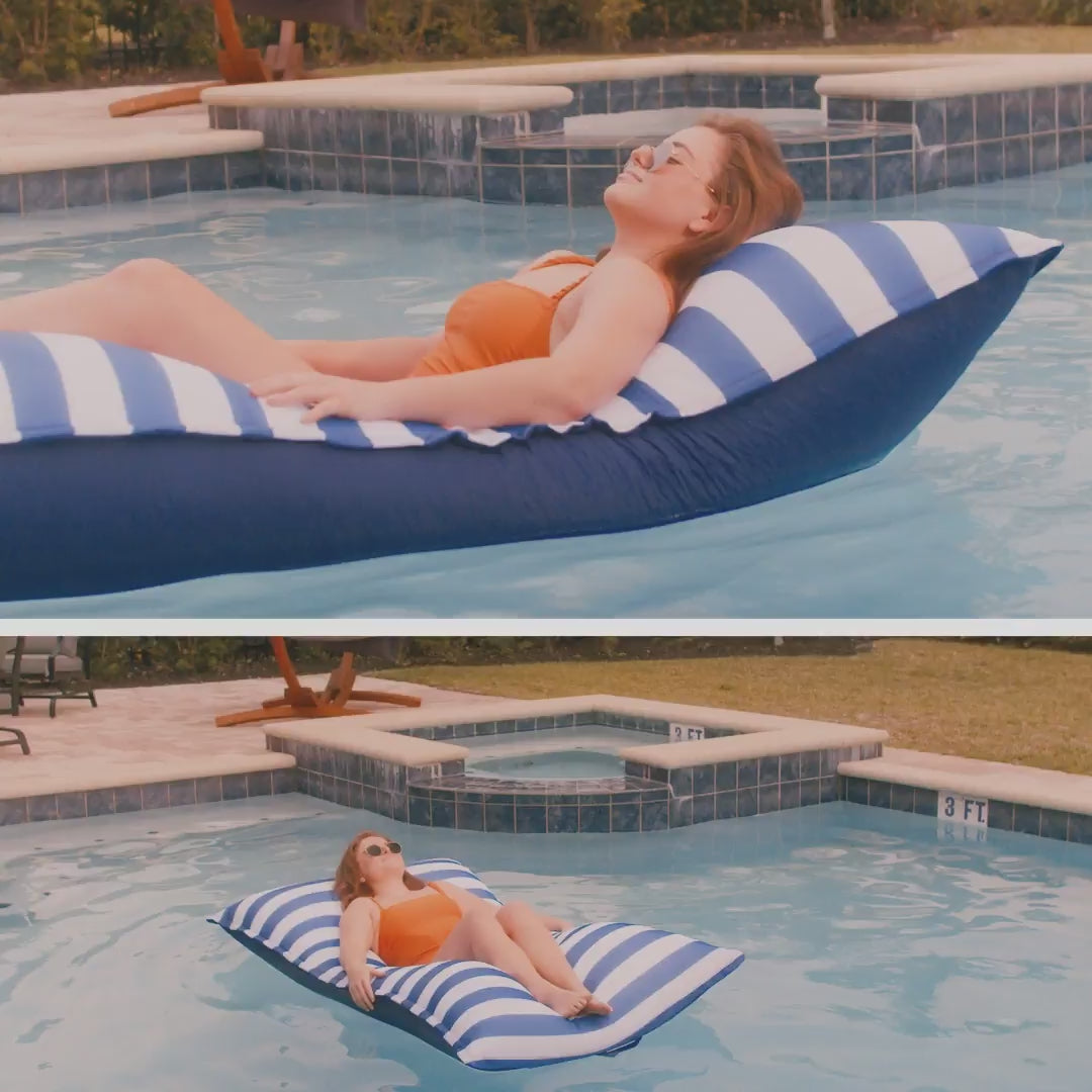 Lagoon lounger pool float #color_americana-nautical-stripe