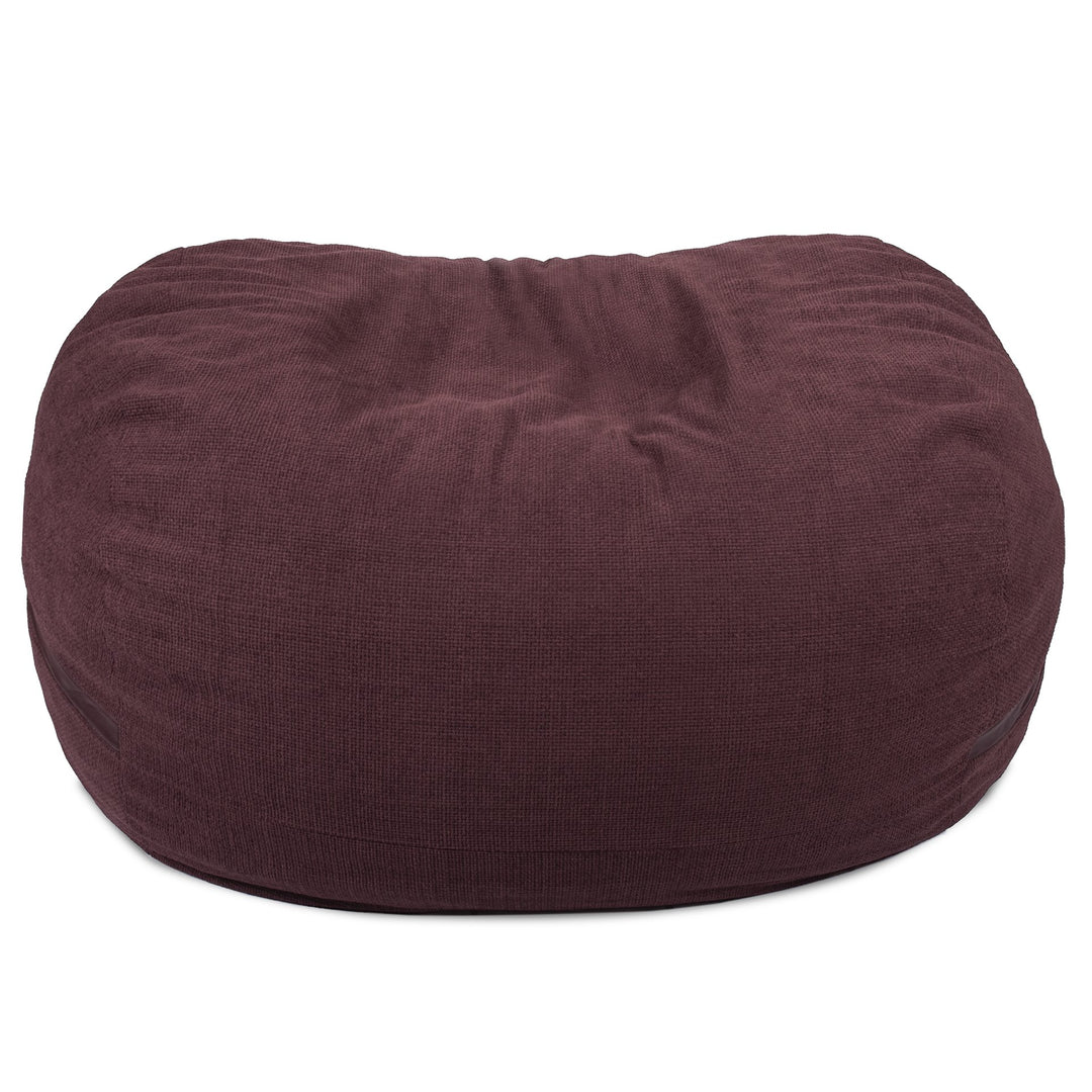 maroon bean bag chair on a white background #color_merlot-cloudweave