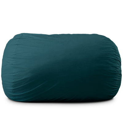 Teal bean bag chair on a white background 