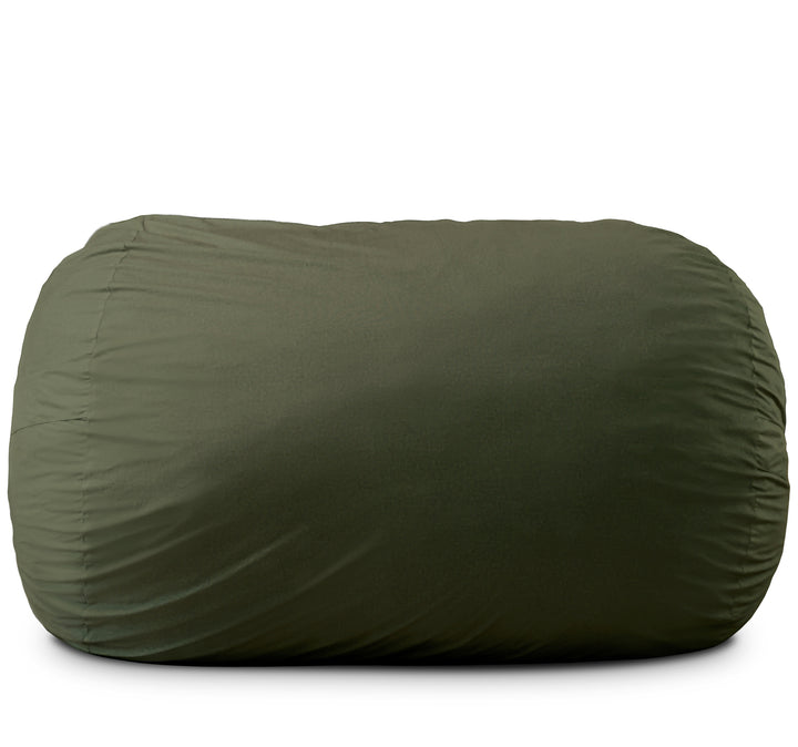Green bean bag chair on a white background #color_forest-green-velveteen
