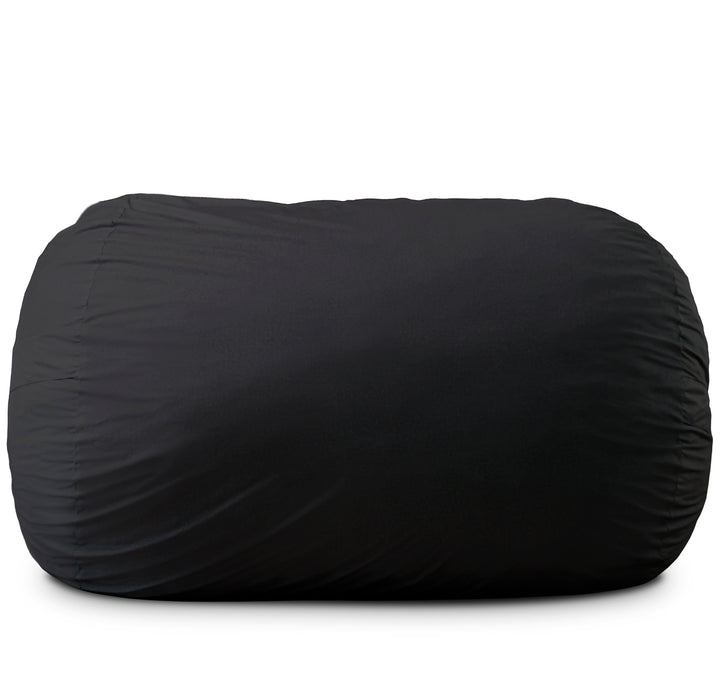 Black bean bag chair on a white background #color_black-brushed-denim