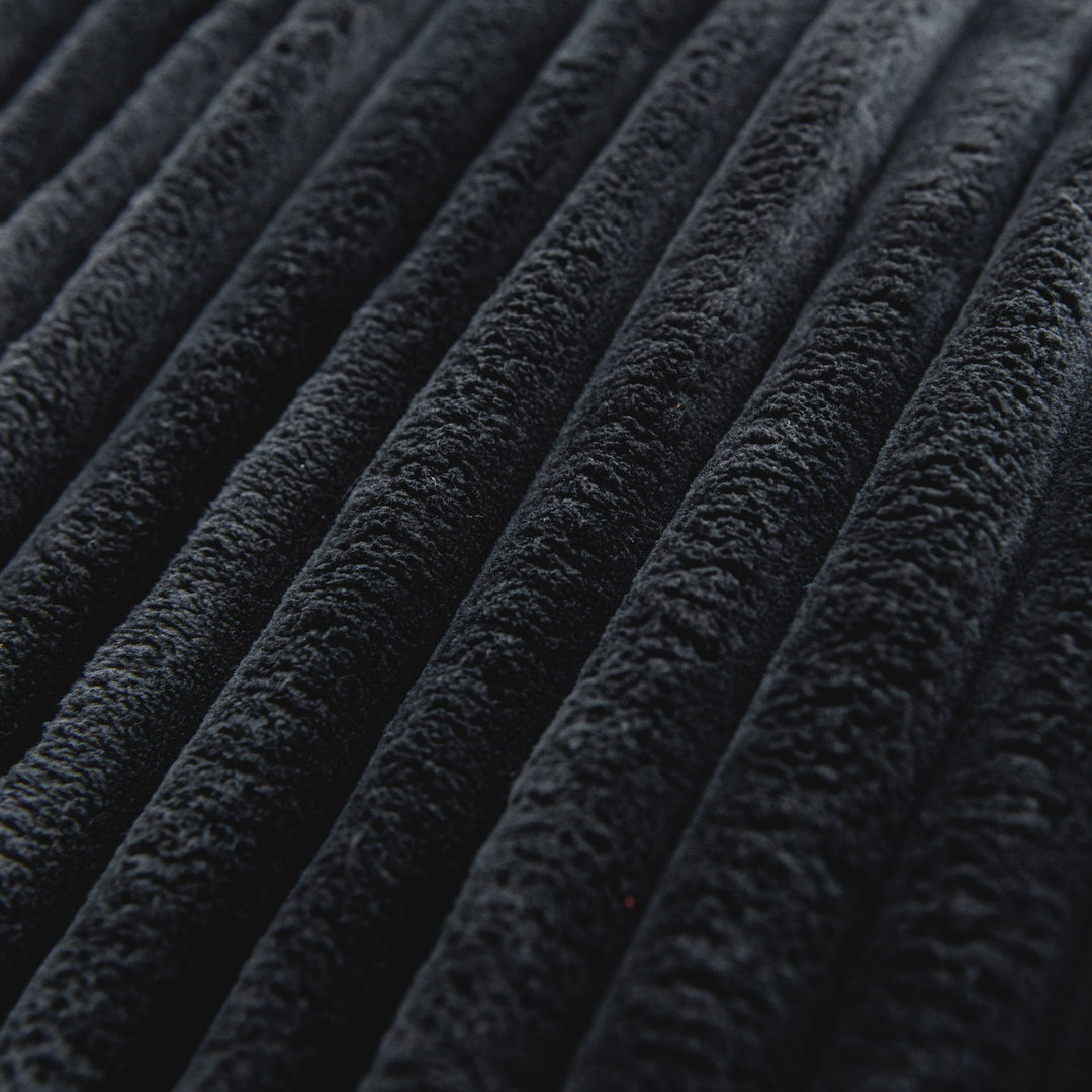 Fuf XXL Black Licorice Corded Plush Foam Beanbag cover close-up #color_black-licorice