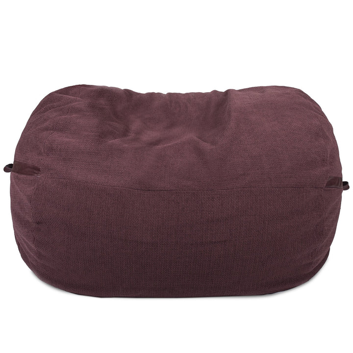 Merlot bean bag chair on a white background #color_merlot-cloudweave