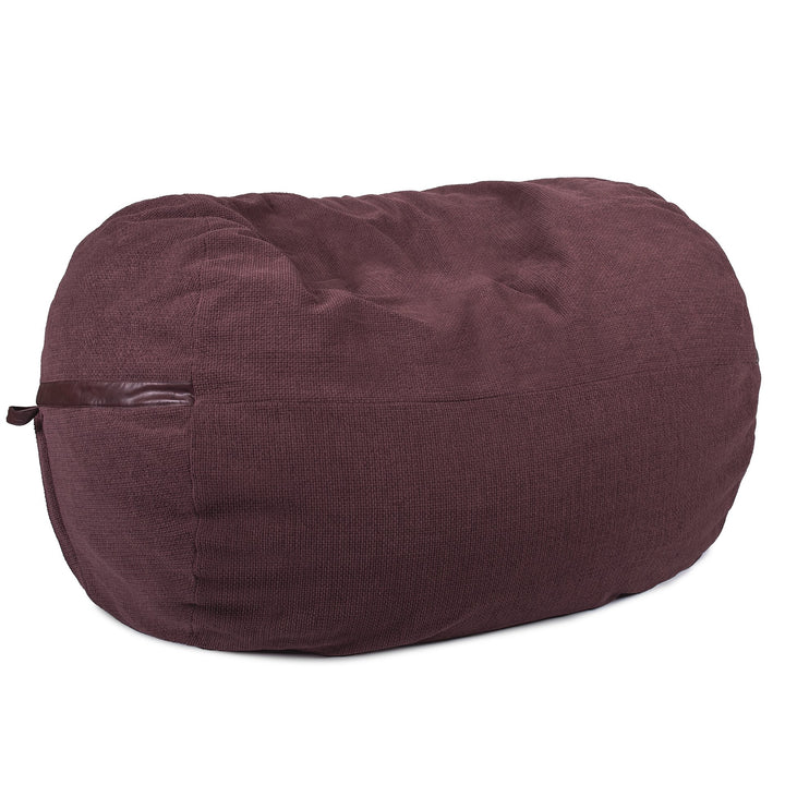 Maroon bean bag chair on a white background #color_merlot-cloudweave