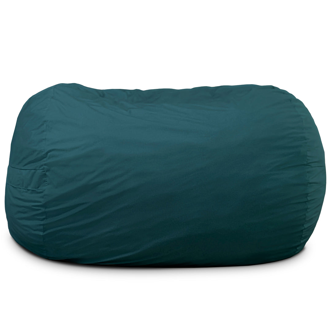 Teal bean bag chair on a white background #color_deep-sea-velveteen