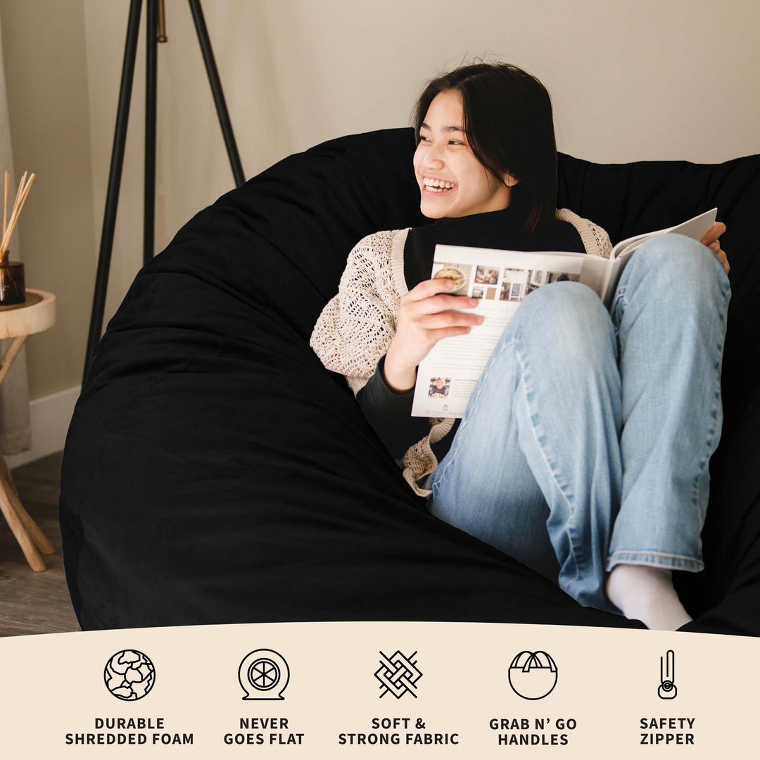 Giant Bean Big Joe Xxl Bean Bag Chair Black Bean Large Bean Bag