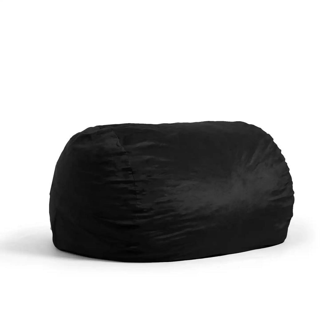 Fuf XXL Giant Bean Bag Chair angled #color_black-plush