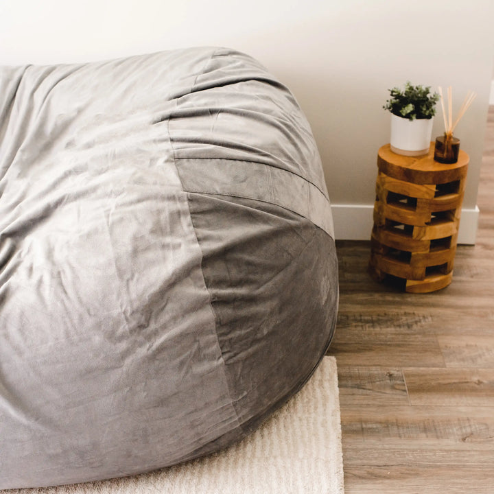 Fuf XXL Giant Bean Bag Chair side #color_gray-plush