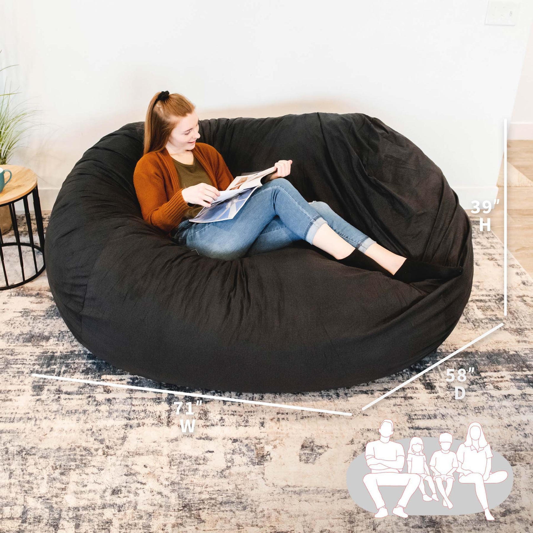 Fuf® XXL Giant Bean Bag Chair Big Joe® Foam Bean Bag Chair