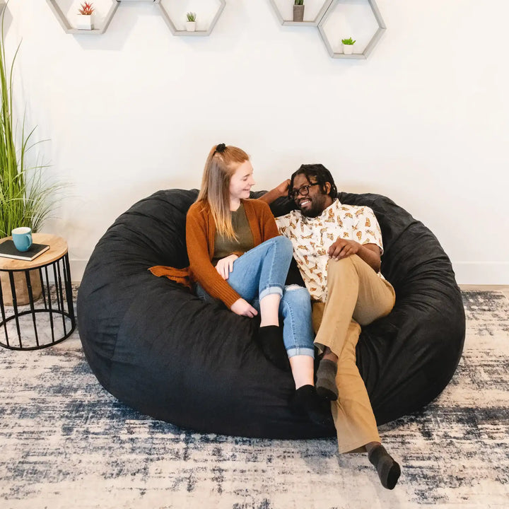 Fuf XXL Oversized Bean Bag Chair Snuggle Up #color_black-lenox