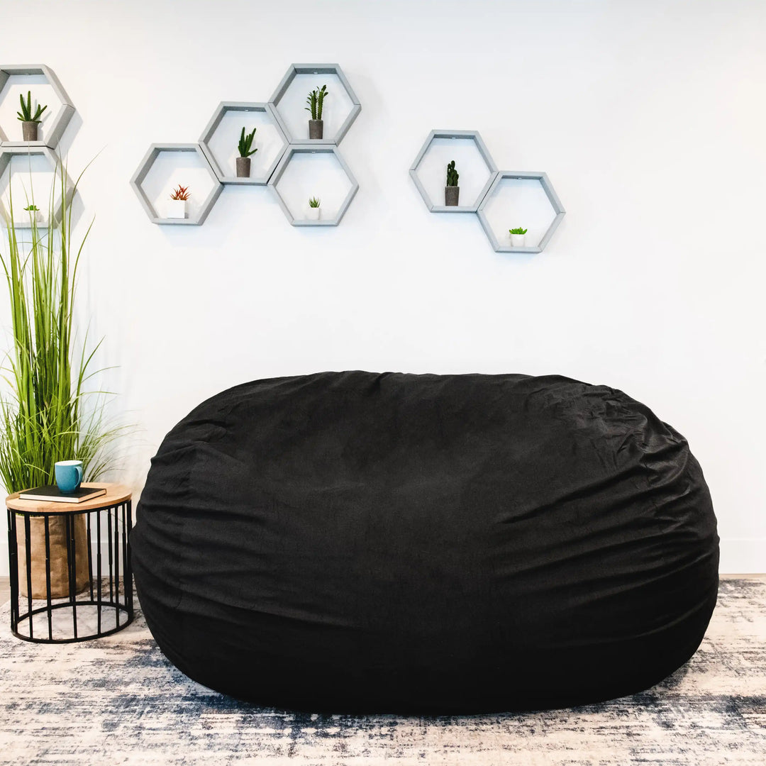 Fuf XXL Giant Bean Bag Chair front 
 view #color_black-lenox