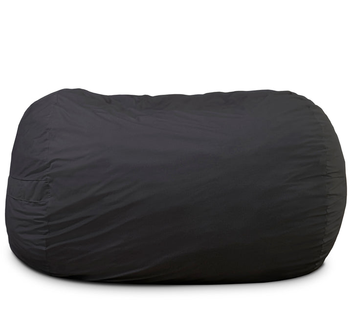 Black bean bag chair on a white background #color_black-brushed-denim
