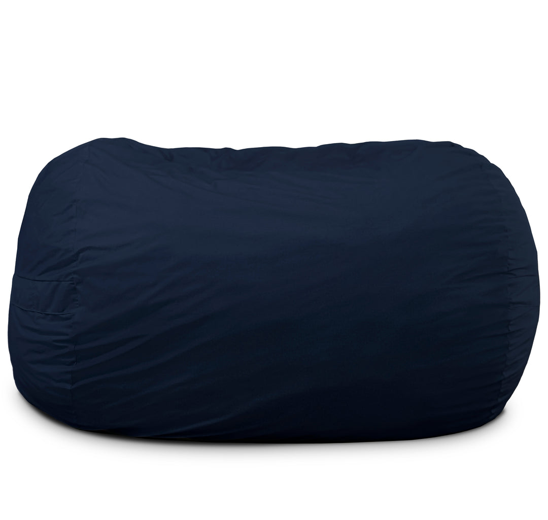 Navy blue bean bag chair on a white background #color_cobalt-brushed-denim