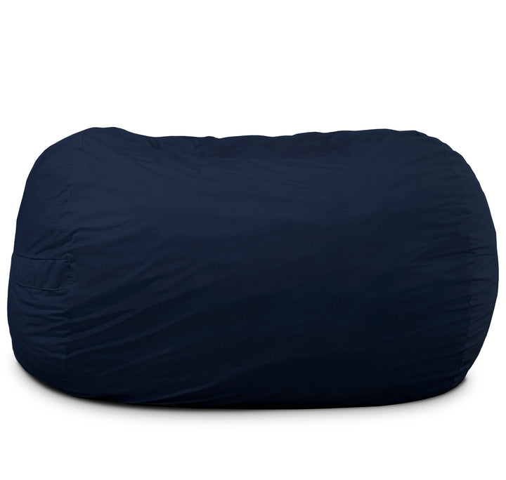 Navy blue bean bag chair on a white background #color_cobalt-brushed-denim