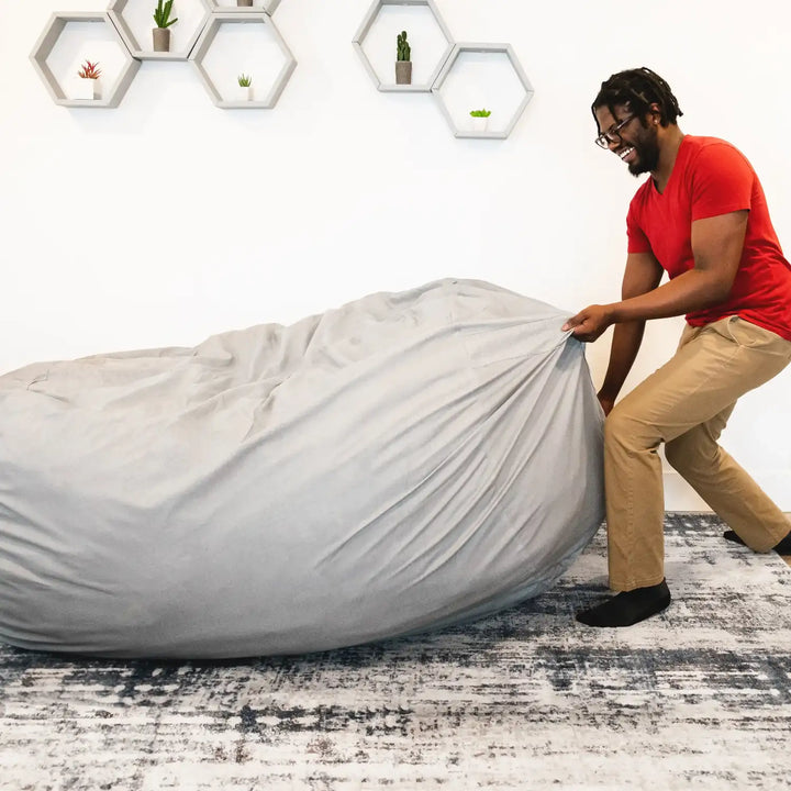 Fuf XXL Oversized Bean Bag Chair Moving #color_fog-lenox