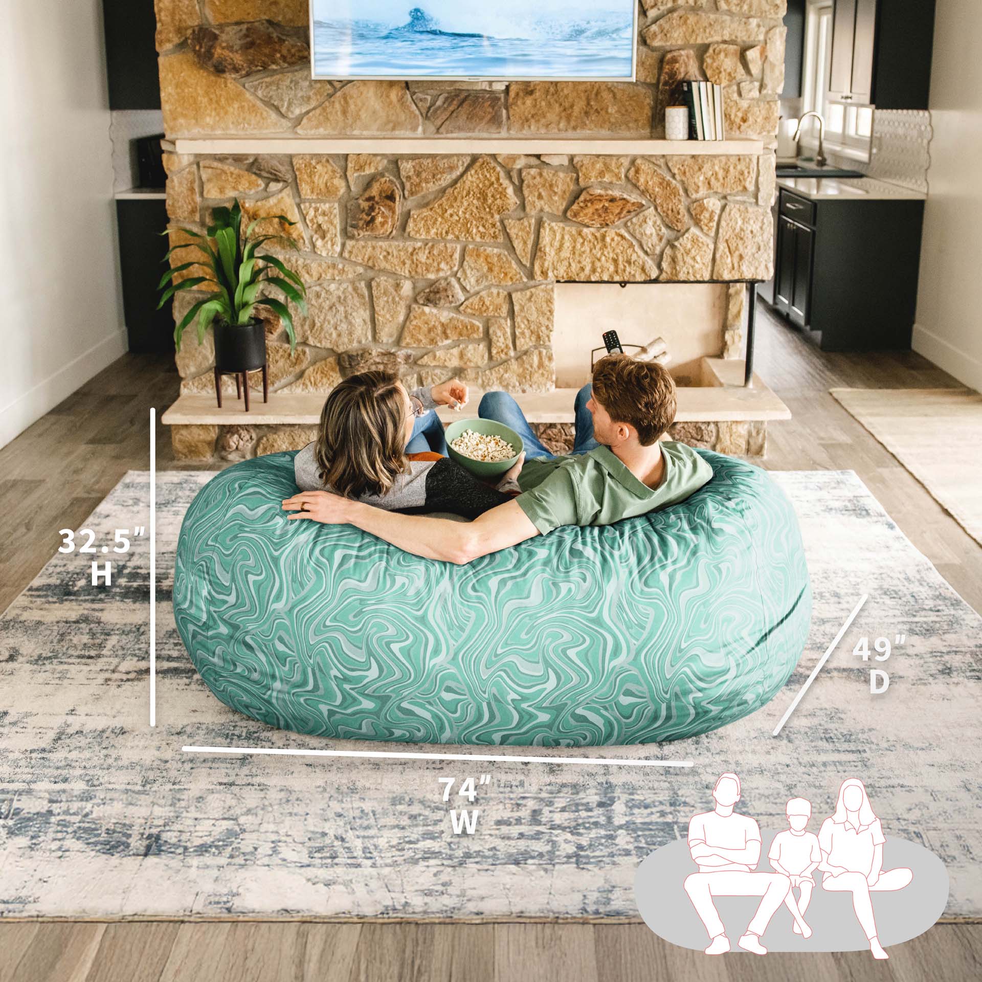 Fuf Media Lounger Foam Filled Bean Bag Big Joe Oversized Bean Bags