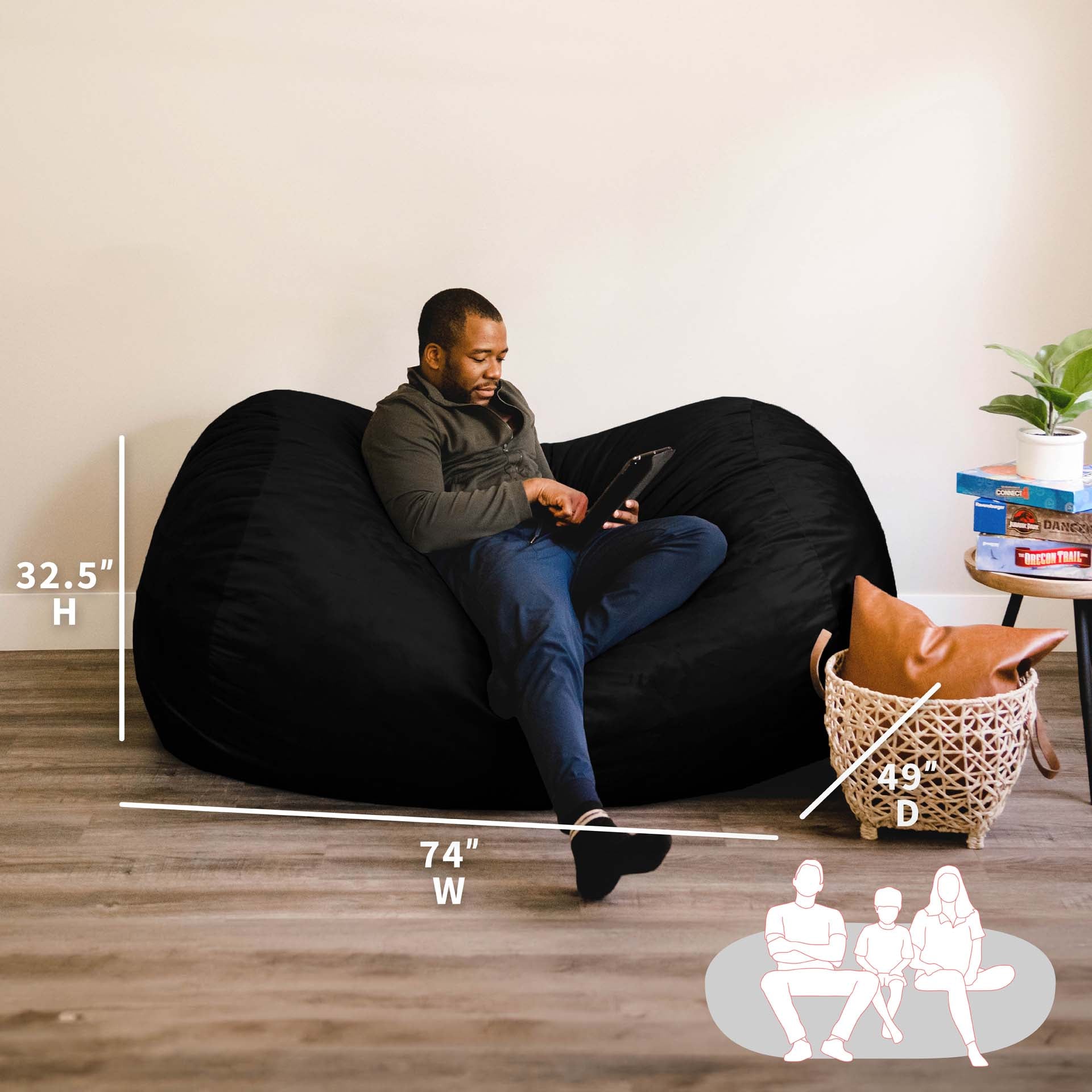 Big joe fuf bean bag with removable cover discount