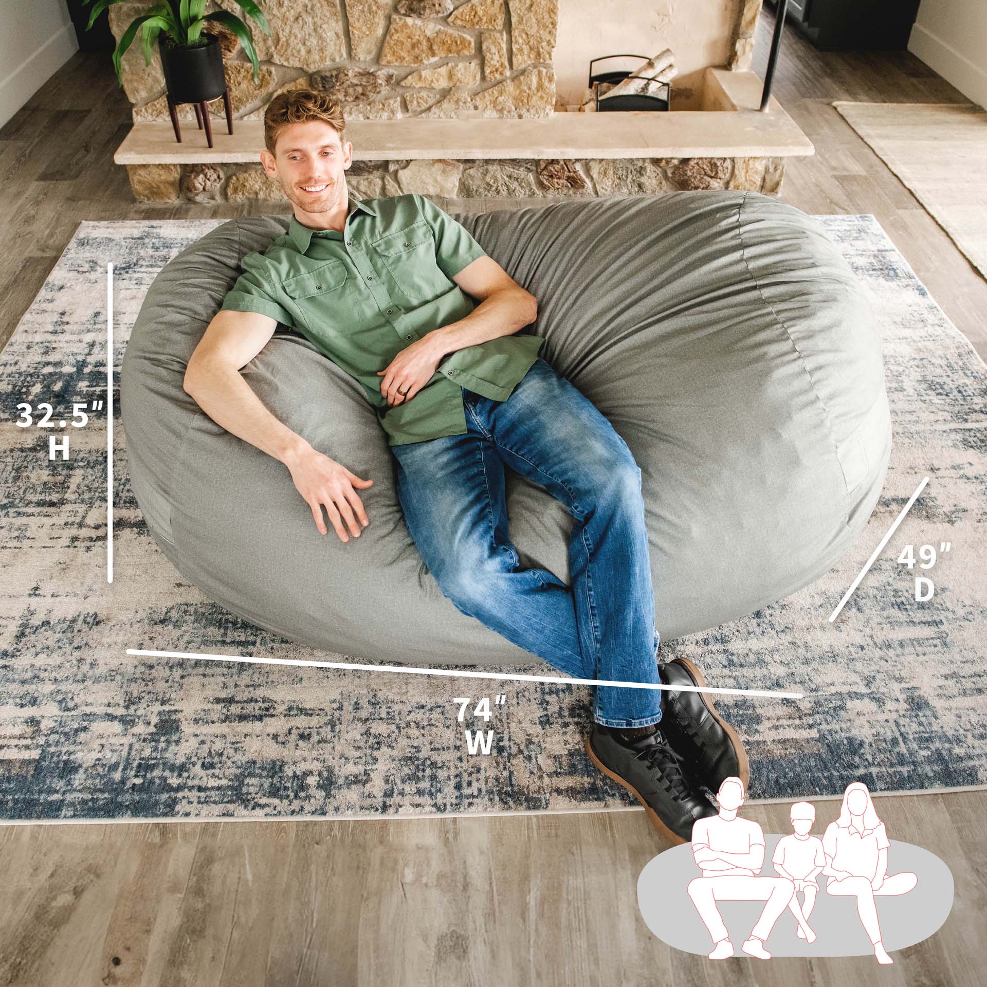 Big joe crash pad bean bag chair discount