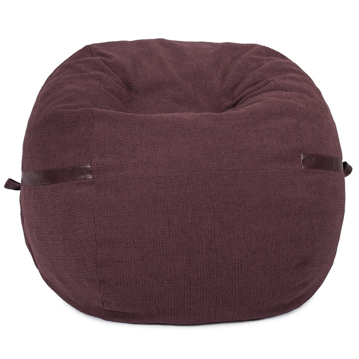 Maroon bean bag chair on a white background #color_merlot-cloudweave