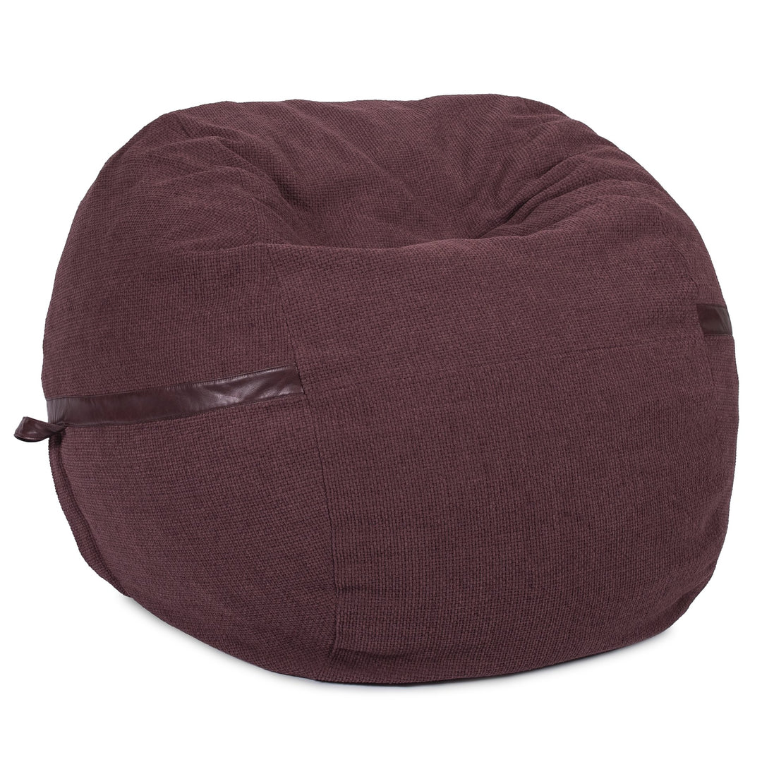 Maroon bean bag chair on a white background #color_merlot-cloudweave