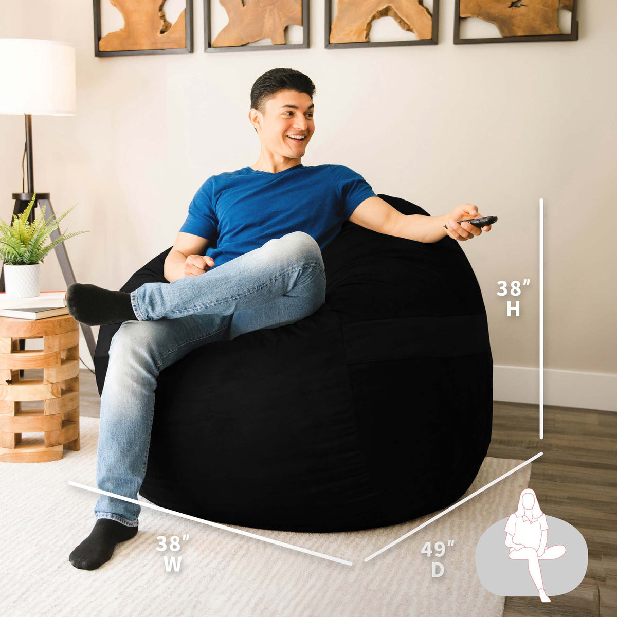 Fuf® Chair and Ottoman Bundle - Includes Fuf® Large and Fuf Pouf™