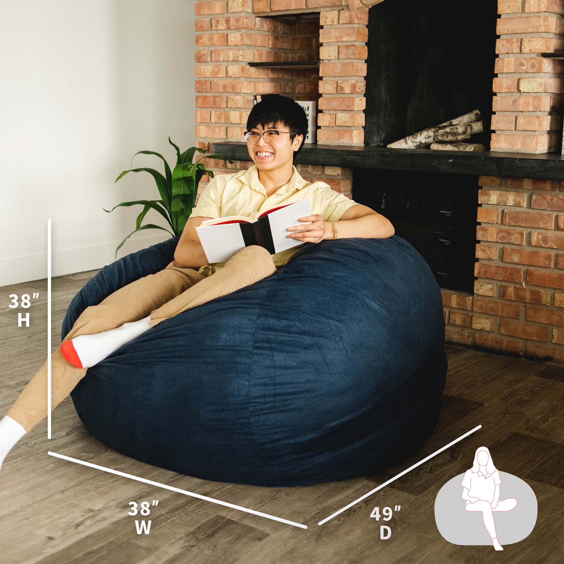 Big Joe Fuf ビーンバッグチェア M ブラック リコリス（Amazon.co.jp