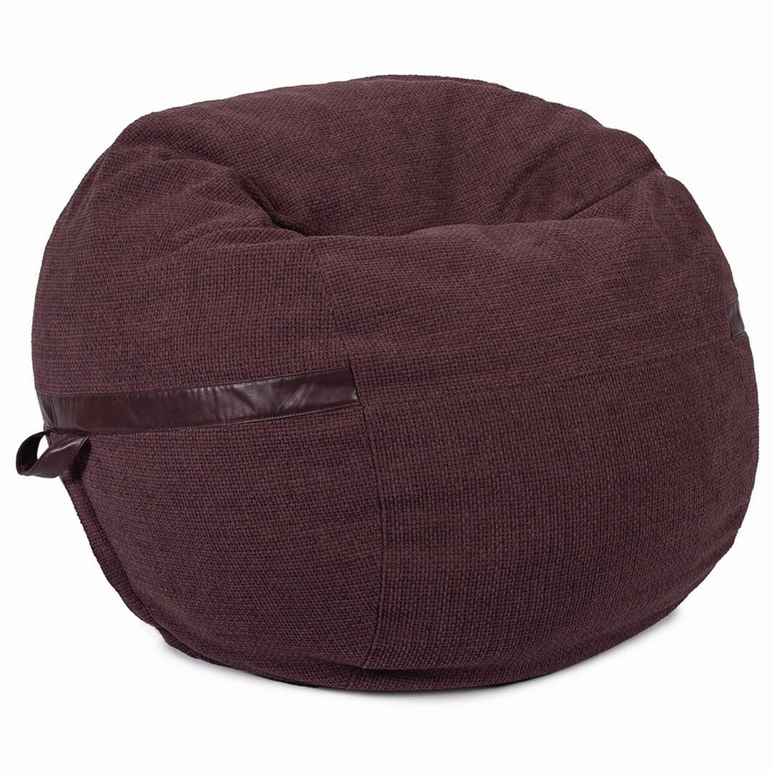 Merlot bean bag chair on a white background #color_merlot-cloudweave