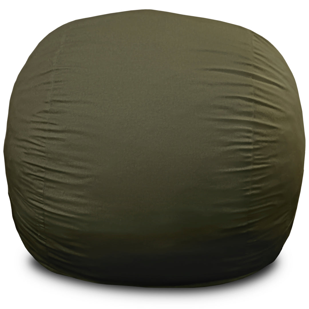 Green bean bag chair on a white background #color_forest-green-velveteen