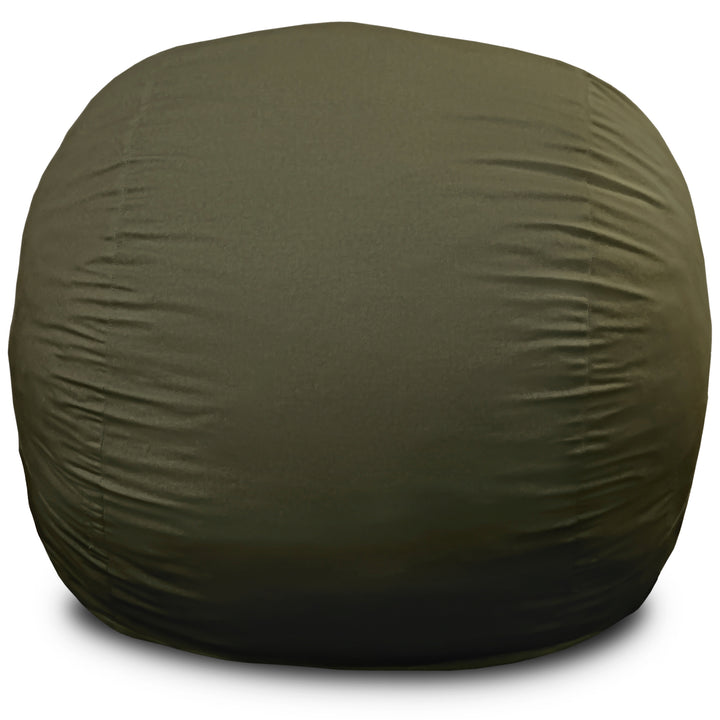 Green bean bag chair on a white background #color_forest-green-velveteen