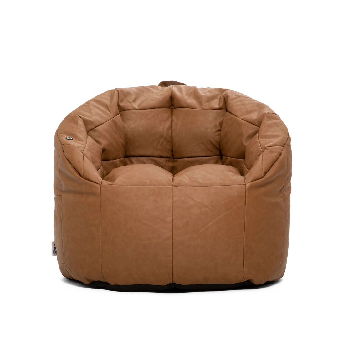 Front Milano Vibe Bean Bag Chair #color_caramel-vegan-leather