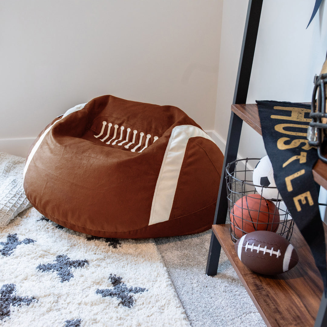 Football Sports Ball bean filled chair in kids room