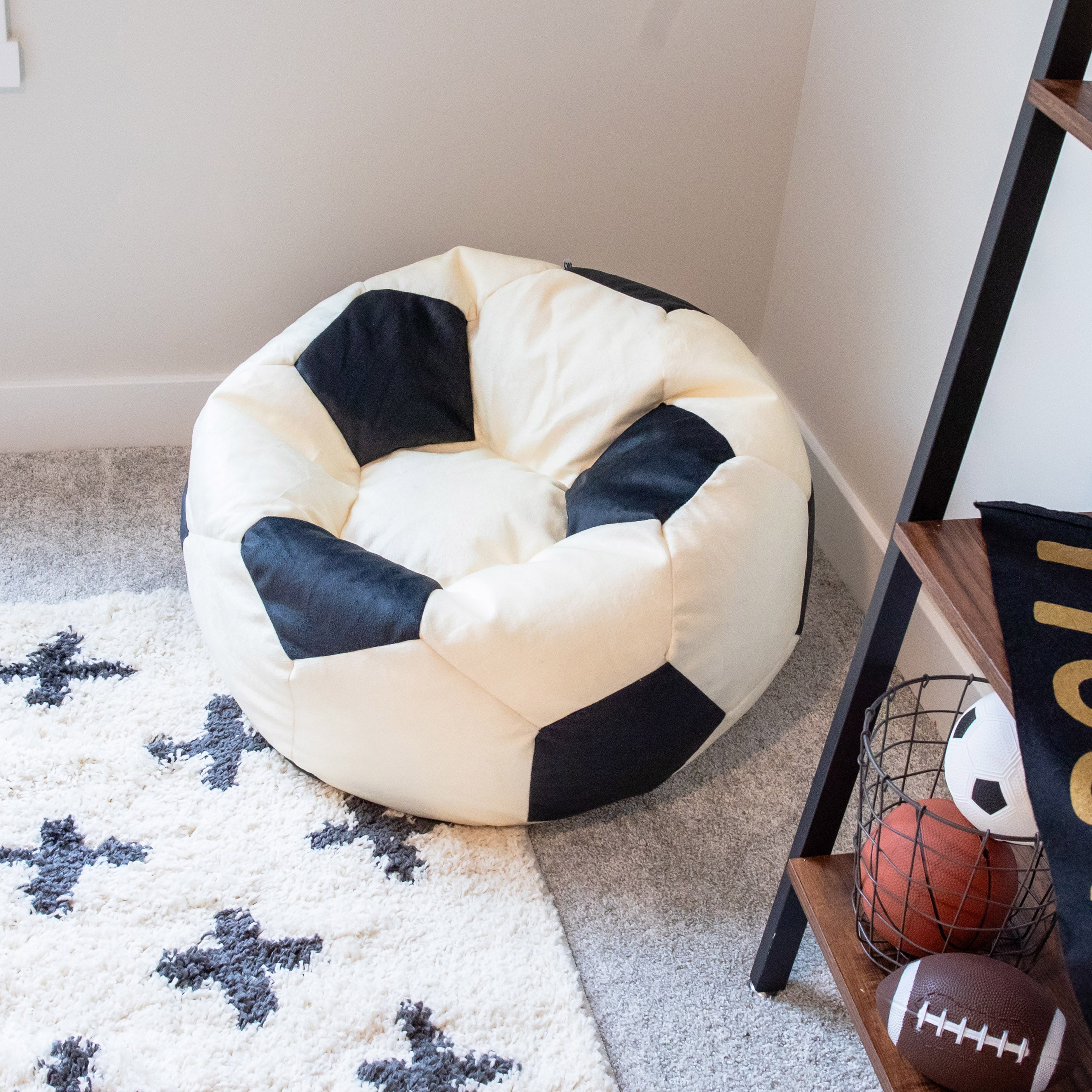 Bean bag store chair soccer ball