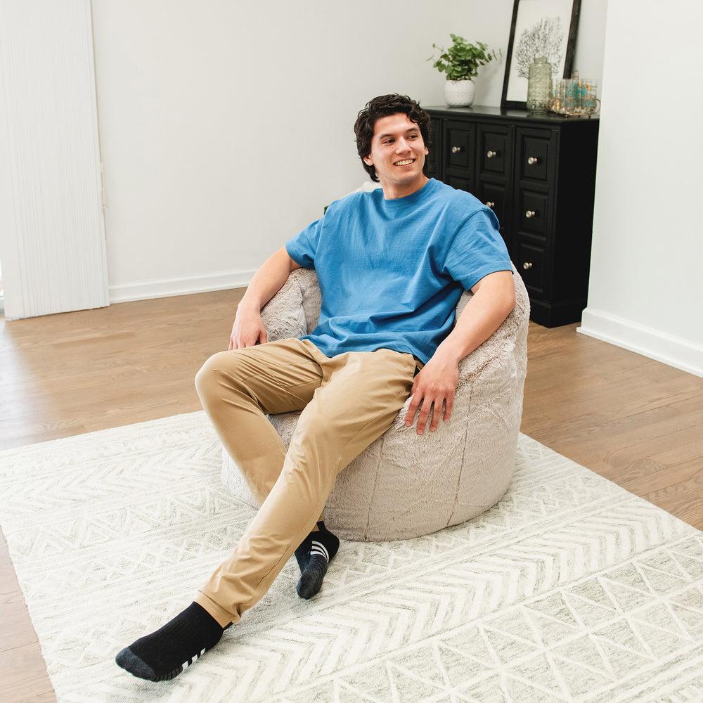 Milano Bean Bag Chair in Palomino Plushie Fabric #color_palomino-plushie