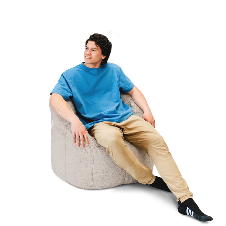 Milano Bean Bag Chair in Palomino Plushie Fabric #color_palomino-plushie