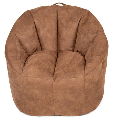 Brown bean bag chair on a white background 