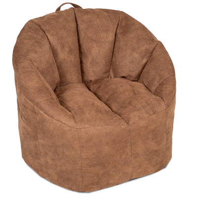 Brown bean bag chair on a white background 