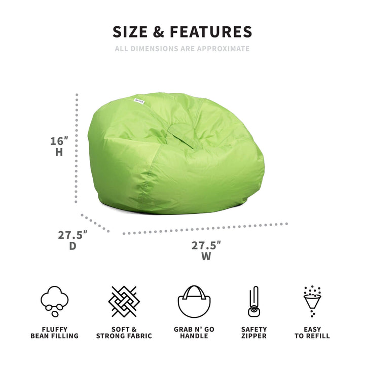 Classic Beanbag bean filled green #color_spicy-lime-smartmax