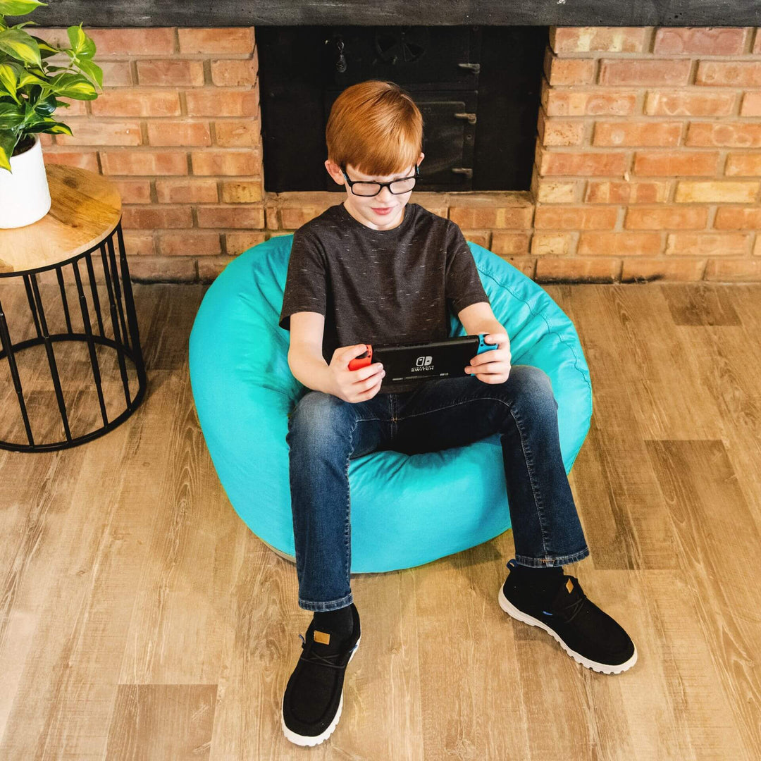 Classic beanbag for kids with Boy playing games #color_aqua-smartmax