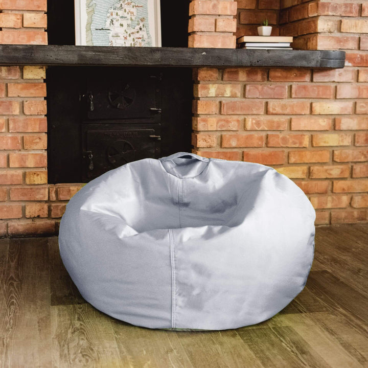 Gray beanbag chair for kids #color_gray-smartmax