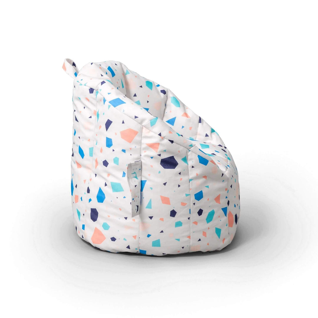 Milano Kids Beanbag Chair with Backrest side #color_dolce-terrazzo-lenox