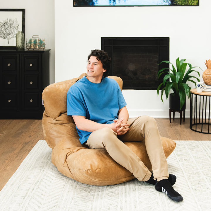 Reclining Roma Bean Bag Chair for adults #color_rustic-tan