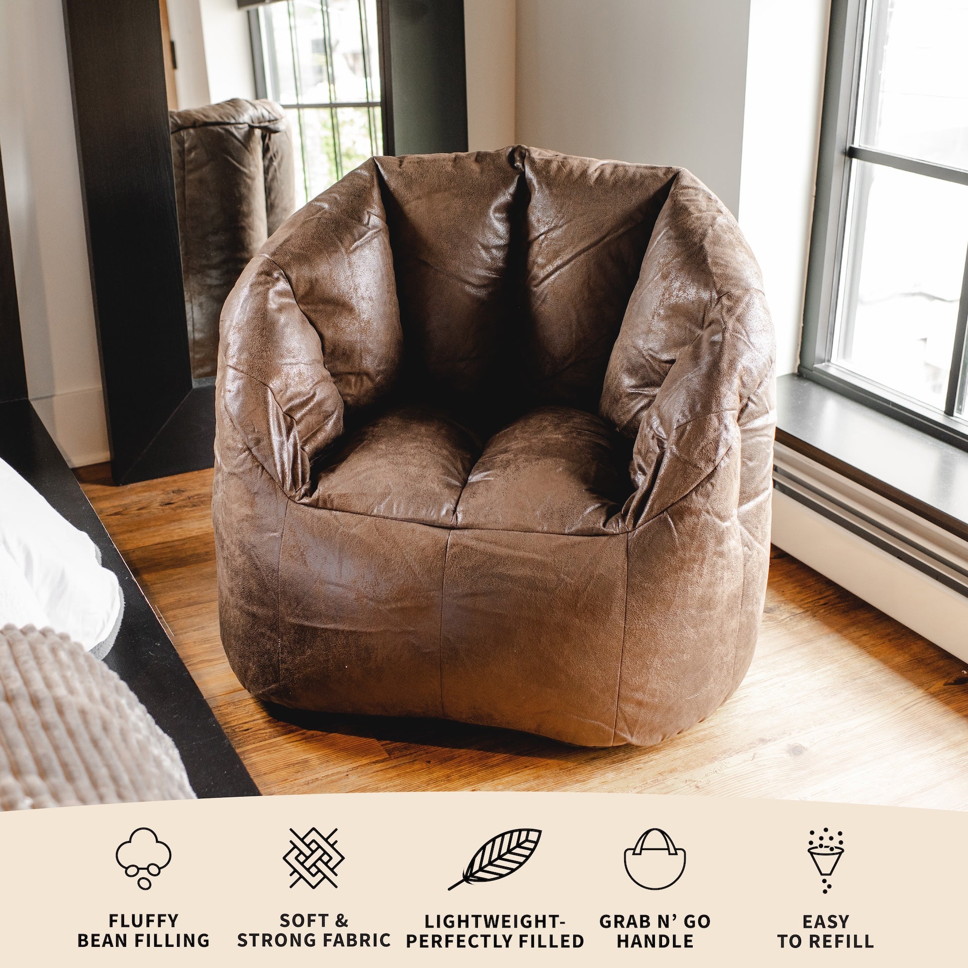 Large Milano® Bean Bag Chair for Adults | Big Joe® Beanbags