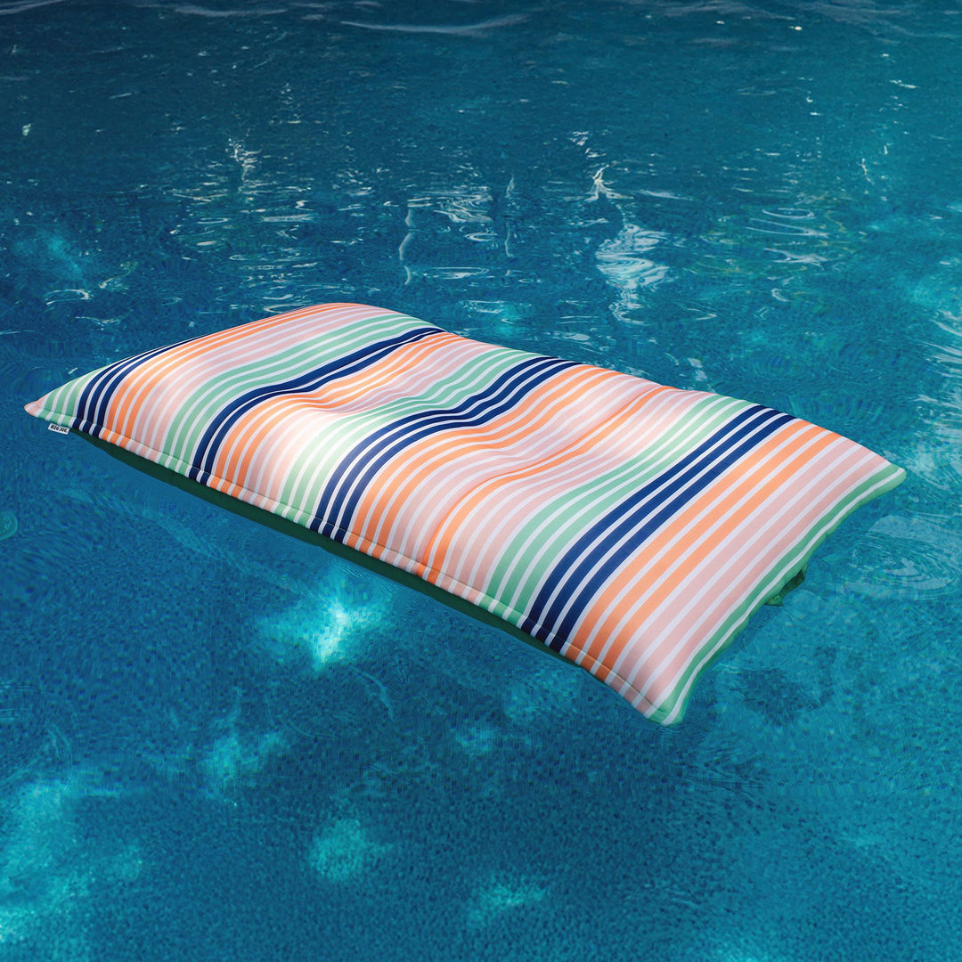 bean filled pool float lagoon lounger #color_rivera-stripe