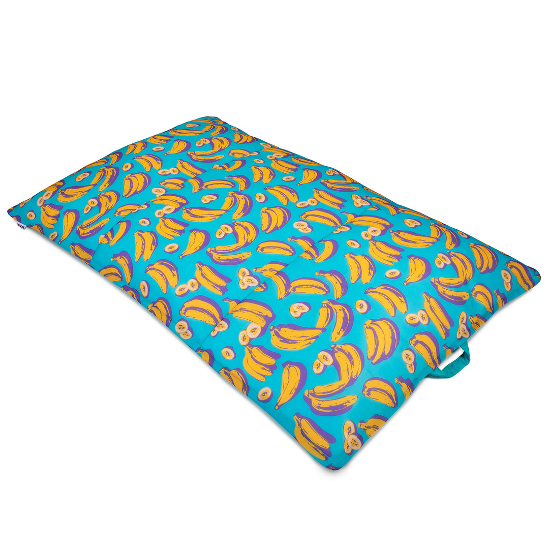 Foldable mat with banana pattern on a blue background #color_banana-pop