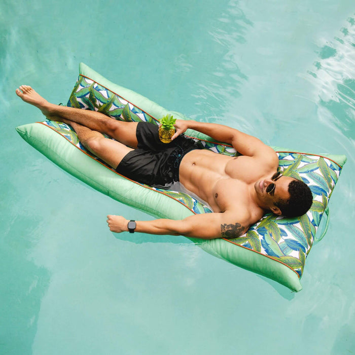 Kona Tropical Pool Lounger Float #color_green-tropical-palm