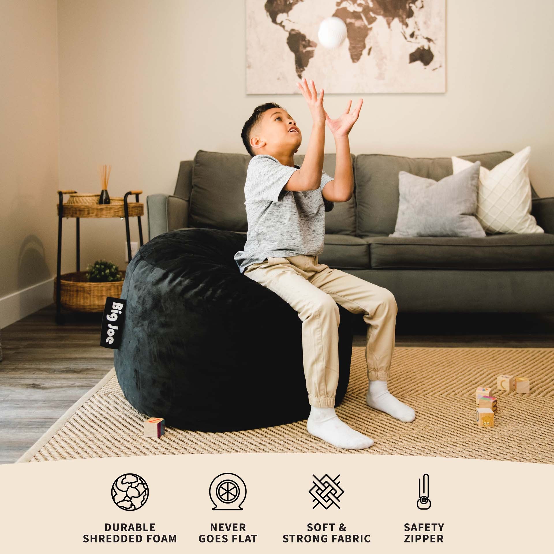 Big Joe® Fuf Pouf® 3ft Foam Filled Bean Bag Chair | Kids Chair